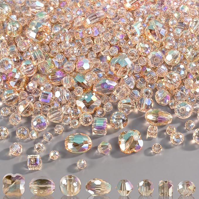 636pcs Assorted Crystal Glass Beads by OuMuaMua