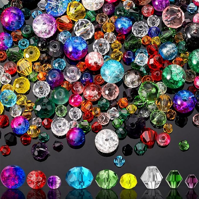 Sureio 1300 Pieces Crystal Glass Beads by Sureio