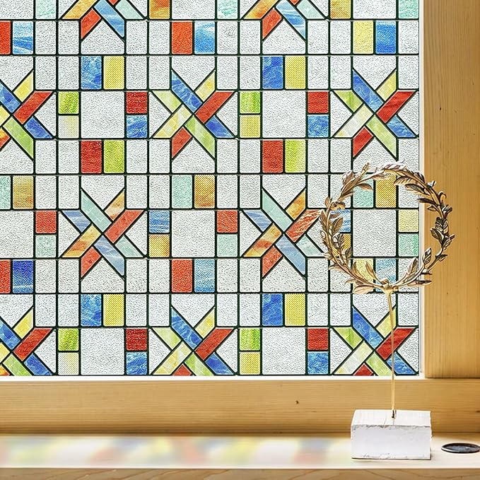 3D Stained Glass Window Film, Decorative Window Privacy Film by ADDHERES