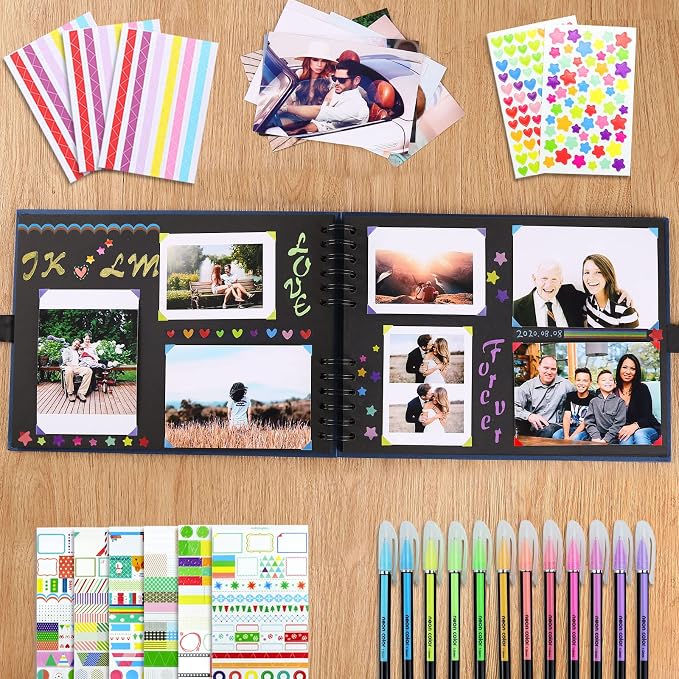 Vienrose Scrapbook Album 80 Pages, DIY Photo Album - Image 7