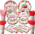 450 Pcs Strawberry Baby Shower Tableware Set Decorations A Berry Sweet Baby by Unknown