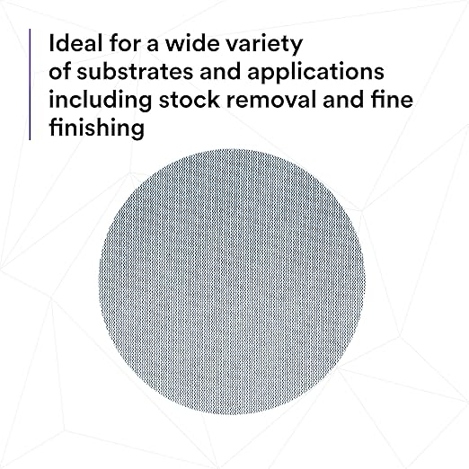 3M Xtract Net Disc 310W, 150+, 6 in, Die 600Z, Pack of 50 Hook and Loop Sanding Discs, Virtually Dust-Free, Value Option for Metal, Wood, Composites, Stock Removal, and Fine Finishing
