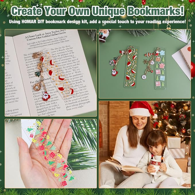 245PCS Acrylic Bookmark Blanks Thicken 12 DIY Bookmark Making 15 Christmas UV - Image 6