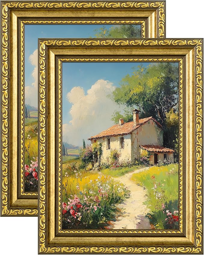 eletecpro 5x7 Vintage Picture Frame, Glass Cover, Horizontal or Vertical by eletecpro
