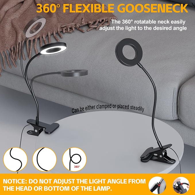 Foneso Desk Lamp Clip on Light, 48 LED USB Lamp - Image 8