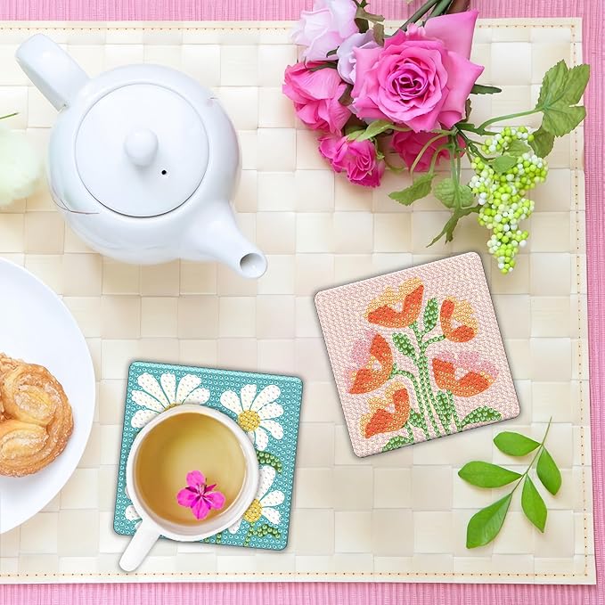 Bulerrylulu 6 Pcs Diamond Painting Coasters Kits - Image 4