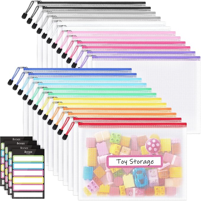 Sooez 24 Pack Mesh Zipper Pouch - Image 9