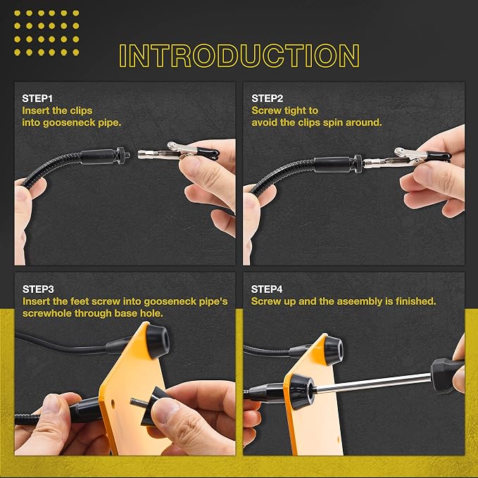 KOTTO Helping Hands Soldering, Third Hand Soldering Tool PCB Holder Four Arms - Image 4