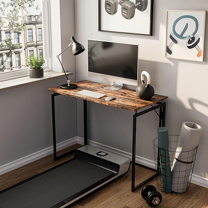 alawooder 39.4" Folding Desk: No Assembly, Wood Top - Image 3