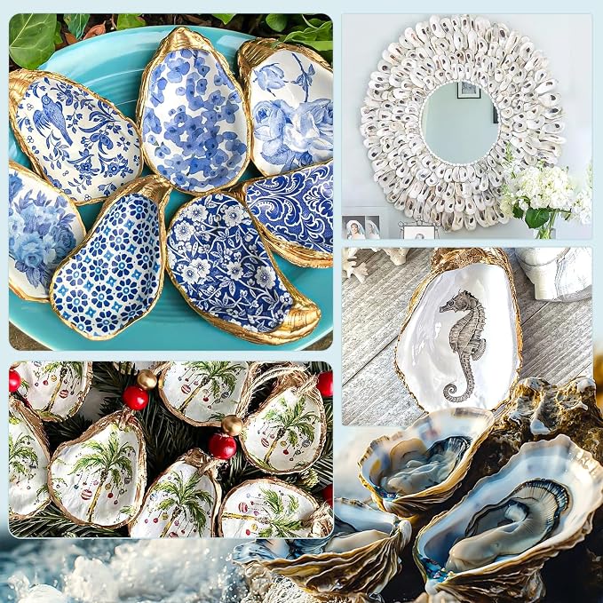 20PCS Flat Oyster Shells 5"-6" Extra Large Oyster Shells - Image 5