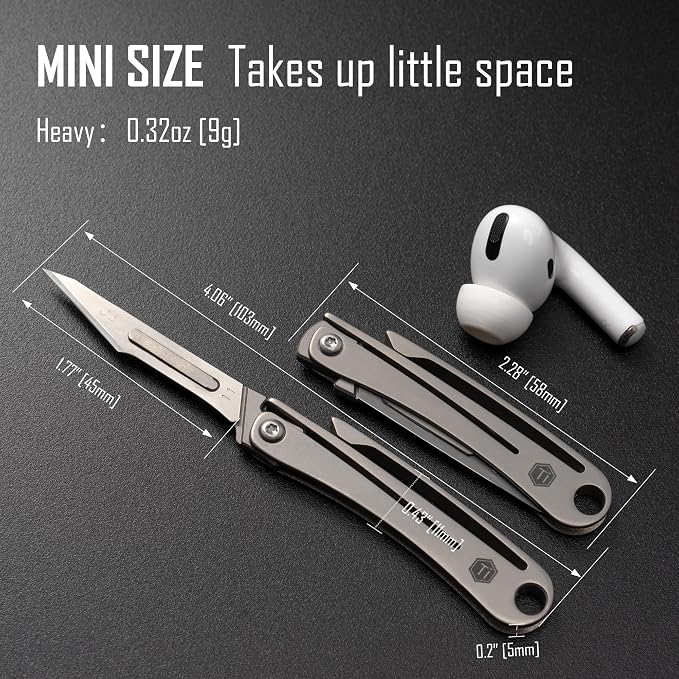 KeyUnity KK07 Precision Craft Utility Blade Titanium Handle Mini Cutting Tool - Image 6