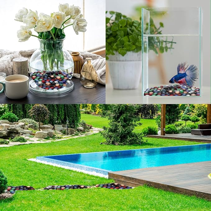 10 lb Assorted Glass Beads for Vases, Glass Pebbles - Image 5