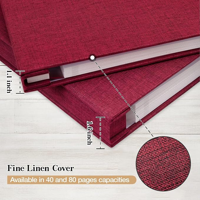 potricher Large Photo Album Self Adhesive 3x5 4x6 5x7 8x10 10x12 Pictures Linen - Image 5