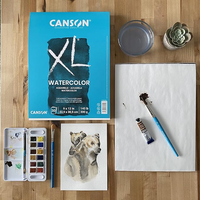 Canson XL Series Watercolor Paper Pad, 30 Sheets/Pad, 3 Pads | Cold Press - Image 6