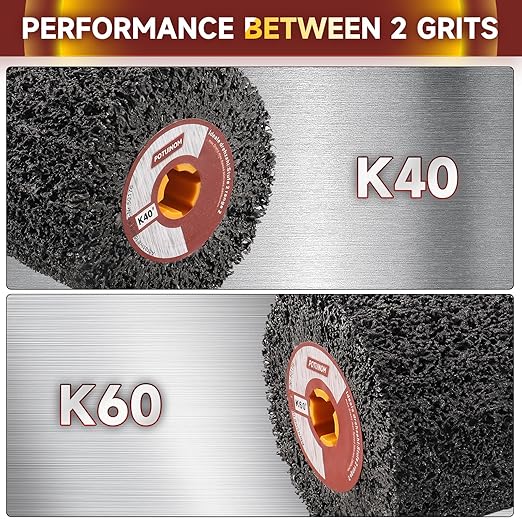 Abrasive Drawing Wheel Surface Conditioning Tool 40 Grit 120 x 100 x 19 mm Wire Drawing Polishing Burnishing Wheel for Wood Metal Surface Polishing 4.7"x 4"