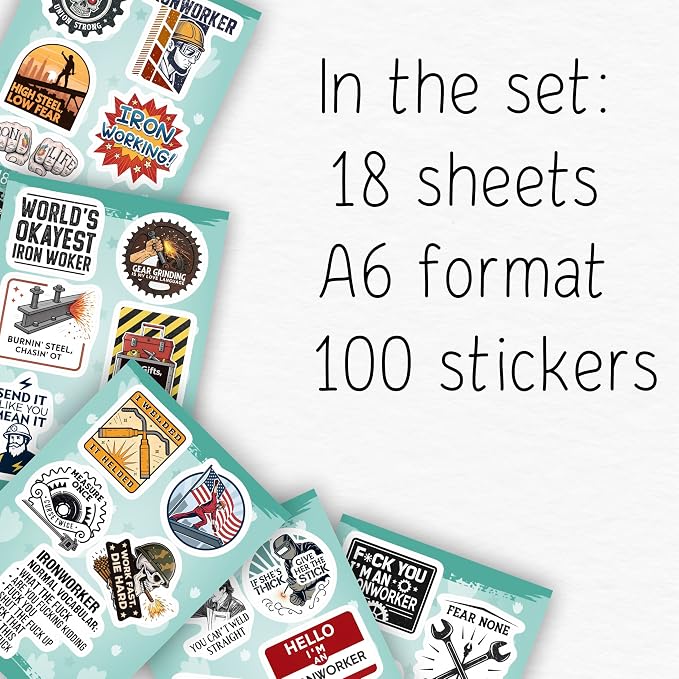 100Pcs Funny Ironworker Stickers - Image 2
