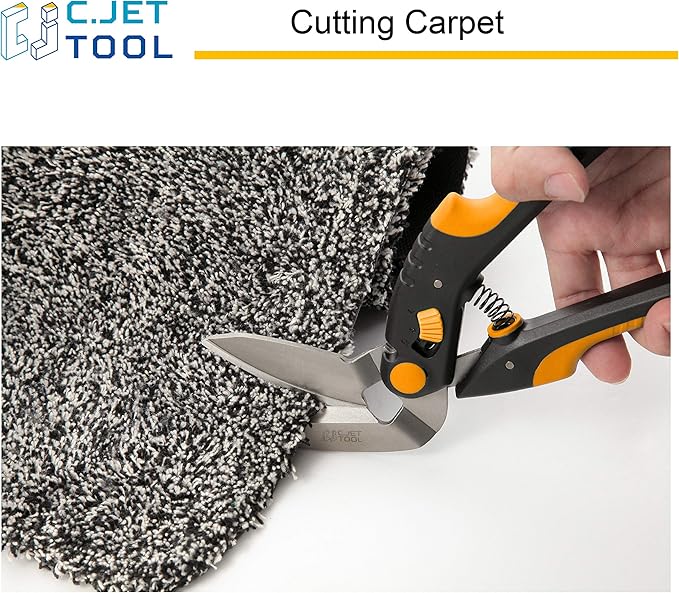10" Heavy Duty Scissors, Carpet Cutter, Industrial Scissors, Multipurpose, Scissors for Carpet, Cardboard, Leather, Pruning, Gardening, Professional Soft Grip Stainless Steel (Orange)