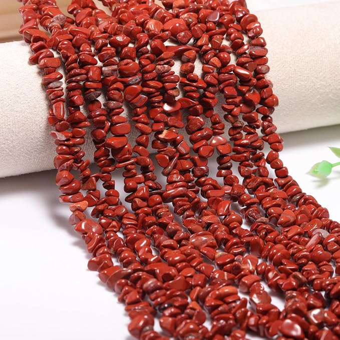 200 Pcs Crystal Chip Beads for Jewelry Making 5-8mm Red Jasper | Natural Chip by DQJRJTJewelryMakingCraftsSupplies