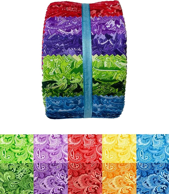 40 Strip Jelly Roll Fabric Strips - Image 7