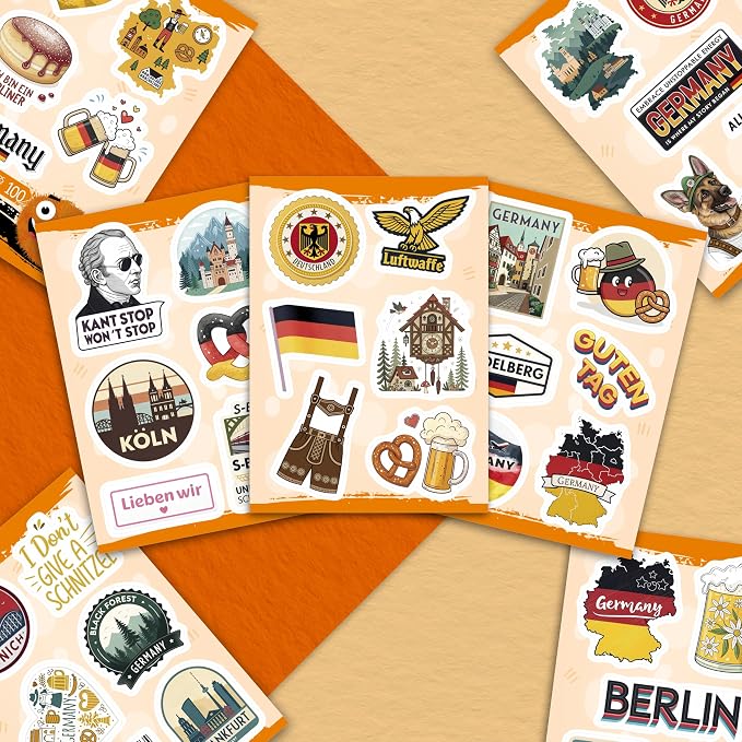 100Pcs Germany Stickers Small for Luggage, Water Bottle - Image 7
