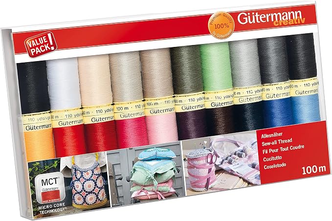 Gutermann Thread Set: Sew-All: 100m: Pack of 20 by Ropehub