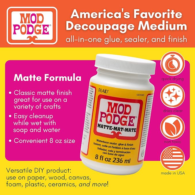 Mod Podge Matte Sealer, Glue & Finish: All-in-One Craft Solution- Quick Dry - Image 2