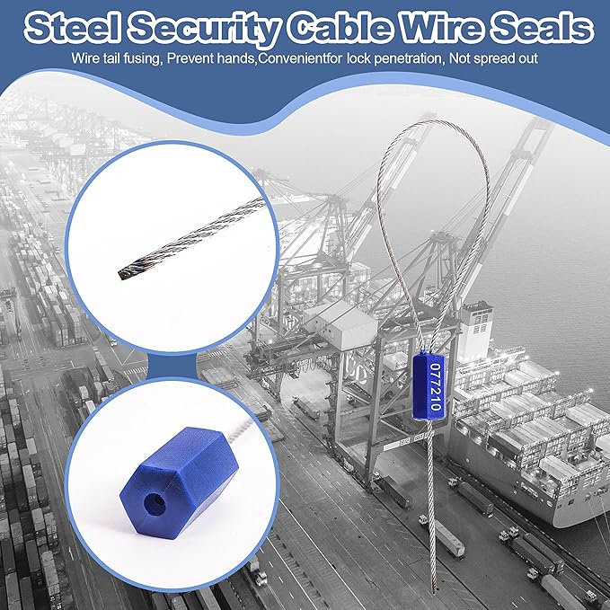 1200 Pieces Security Cable Seals, Metal Number Security Tags for Truck, Trailers, Cargo, Containers, Vans, Oil Tank, Milk Vehicle (Yellow, 1200 Pack)