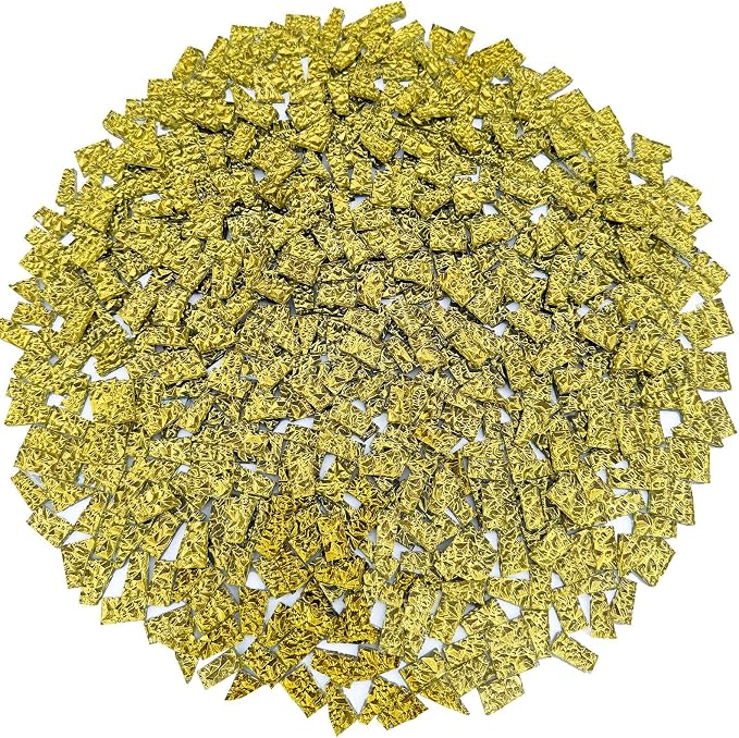 LITMIND 1.1LB Glod Textured Irregular Glass Mosaic Tiles - Image 4