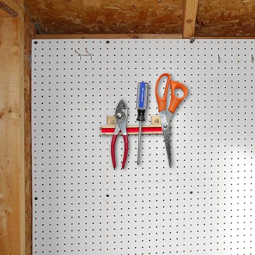 Master Magnetics 6" Magnetic Bar Tool Organizer - Easy to Install Magnet Storage Holder for House, Garage, Shed, or Job Site - Nickel Plate Finish