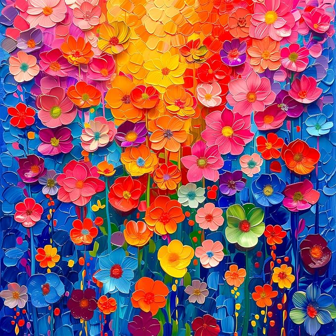 Jigsaw Puzzles for Adults 1000 Pieces, Colorful Flower Wall Puzzles for Adults by Bgraamiens