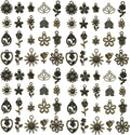 WOCRAFT 60pcs Antique Bronze Flowers Bracelet Charms by WOCRAFT