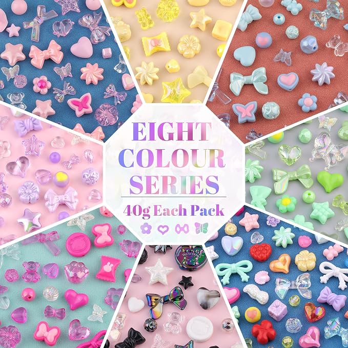 500-550PCS TINKRSTUFF Assorted 8 Mixed Colors Acrylic Beads - Image 3