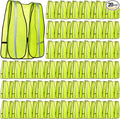 Jecery 20 Packs High Visibility Vest Safety Reflective Hi Visibility Mesh Vest Lightweight Neon Universal Size for Men Work Outdoor (M)