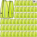 Jecery 60 Packs High Visibility Vest Safety Reflective Hi Visibility Mesh Vest Lightweight Neon Universal Size for Men Work Outdoor (M)