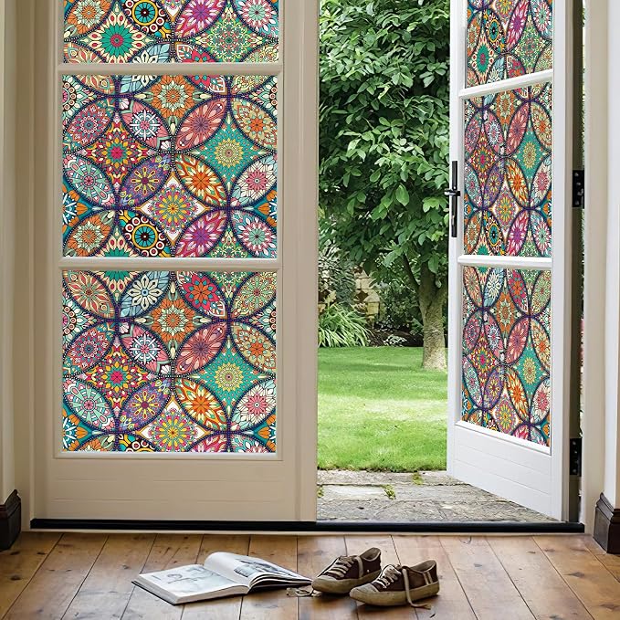 JiffDiff Window Privacy Film Frosted Glass Stain Stickers Boho Decorative - Image 7