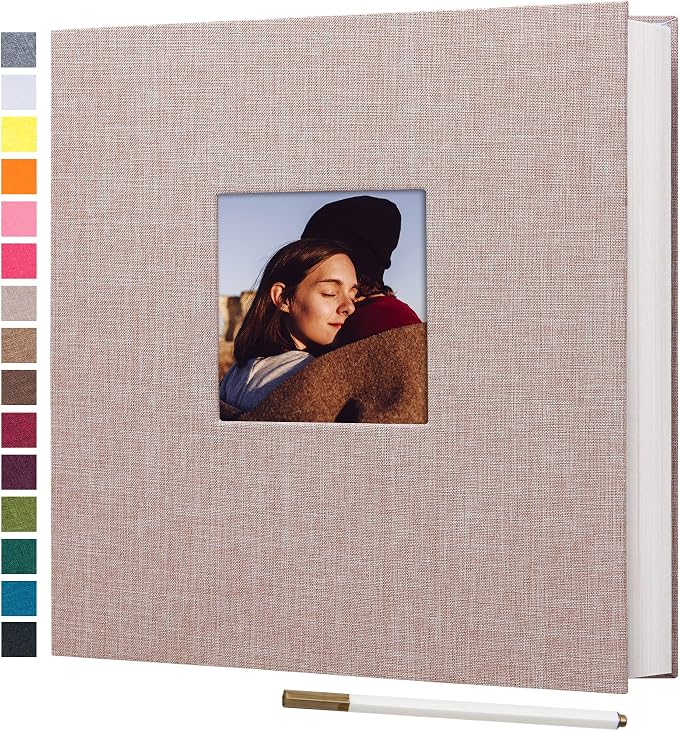 potricher Large Photo Album Self Adhesive 3x5 4x6 5x7 8x10 10x12 Pictures Linen by potricher