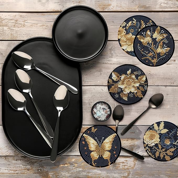 8pcs Flower Diamond Painting Coasters Kits - Image 5
