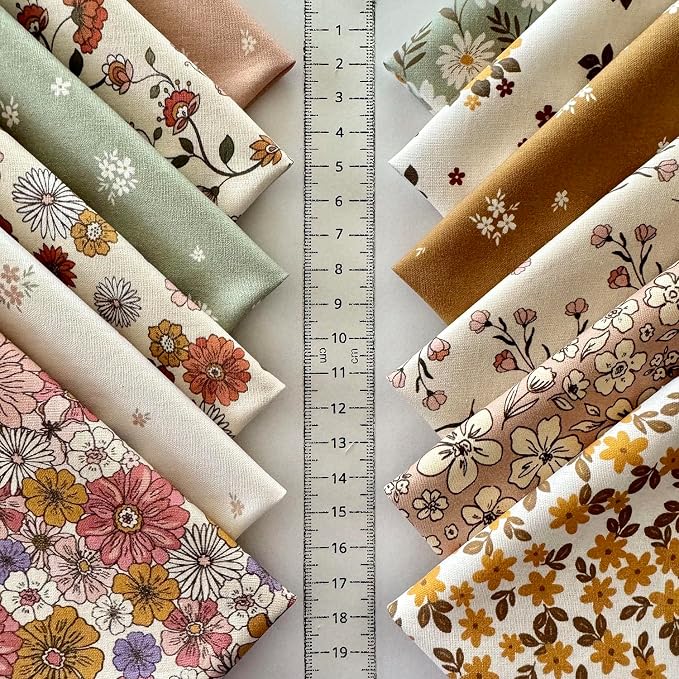 Vintage Floral Patchwork Cotton Fabric Set – 60 Pre-Cut Squares, 20×20 cm - Image 6