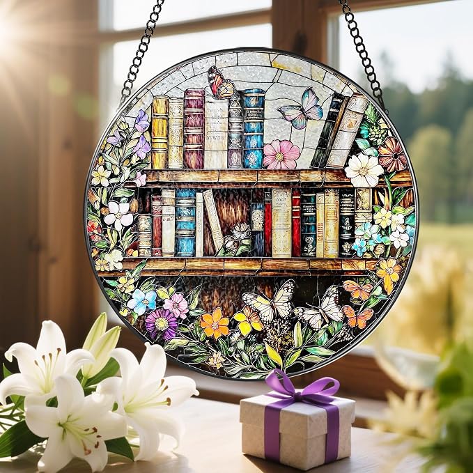 8'' Stained Glass Suncatcher Ornament, Stained Glass Window Hanging, Sun - Image 6