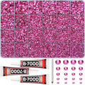 31000Pcs Dark Pink Rhinestones for Bedazzling, Flat Back Resin Jewel Crystal by Worthofbest