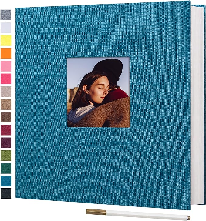 potricher Large Photo Album Self Adhesive 3x5 4x6 5x7 8x10 10x12 Pictures Linen by potricher
