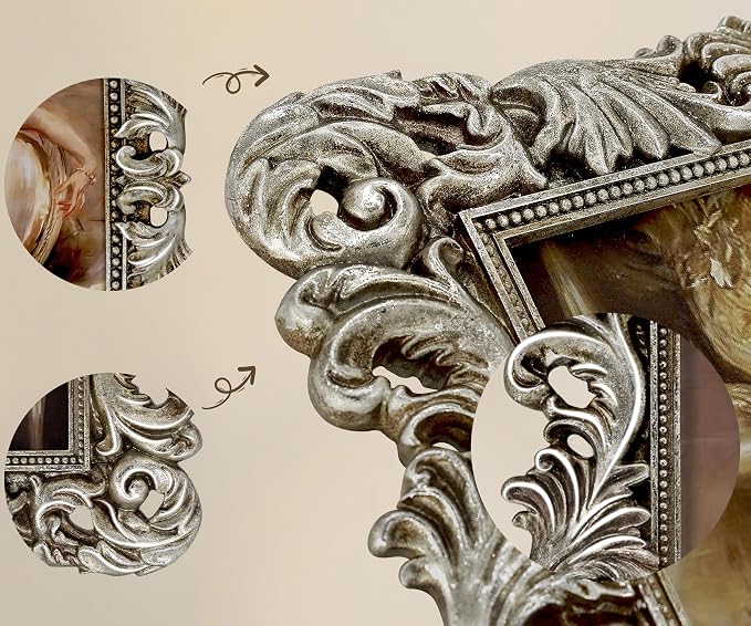 11x14 Picture Frame Silver Ornate Vintage Antique Gothic Baroque | Wall Display - Image 6