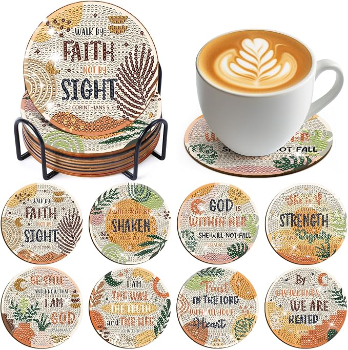 Christian Diamond Art Coasters by SitsinkArtCraftsTools