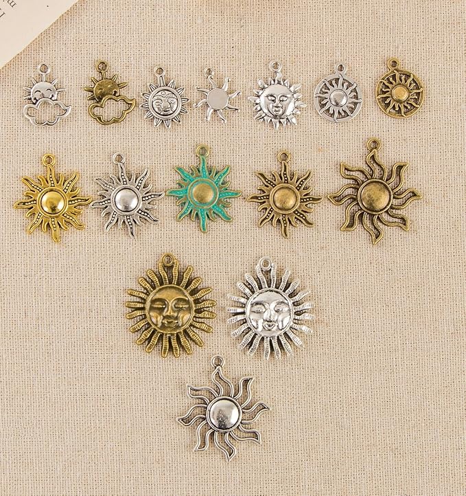 Celestial Sun Charm-100g Craft Supplies Sun Charms Pendants - Image 3