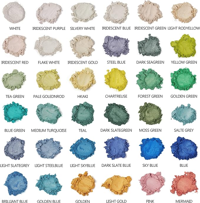 Smalltongue Mica Powder for Epoxy Resin, 108 Colors, 36 Original Colors - Image 4