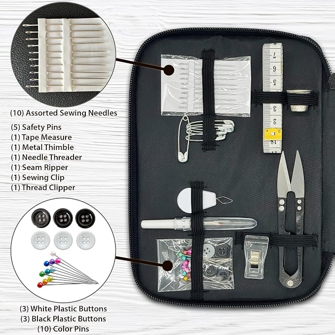 Beginner Hand Sewing Kit with Portable Case – Sewing Supplies - Image 3