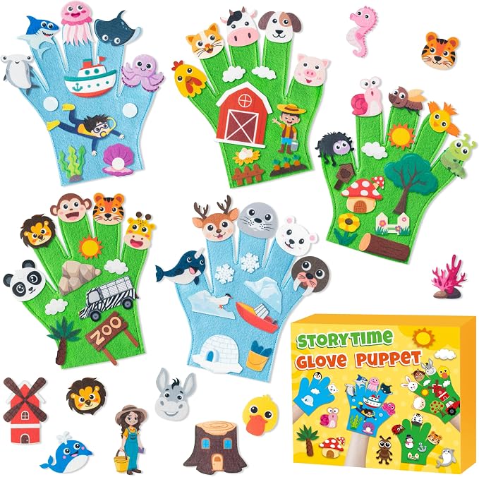 WATINC Animals Felt Story Finger Puppets by WATINC