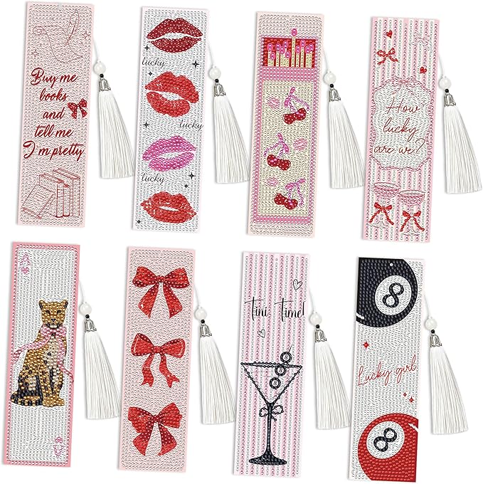 Y2K Coquette Diamond Art Bookmarks, DIY Girly Aesthetic Book Marks by CRASHOT
