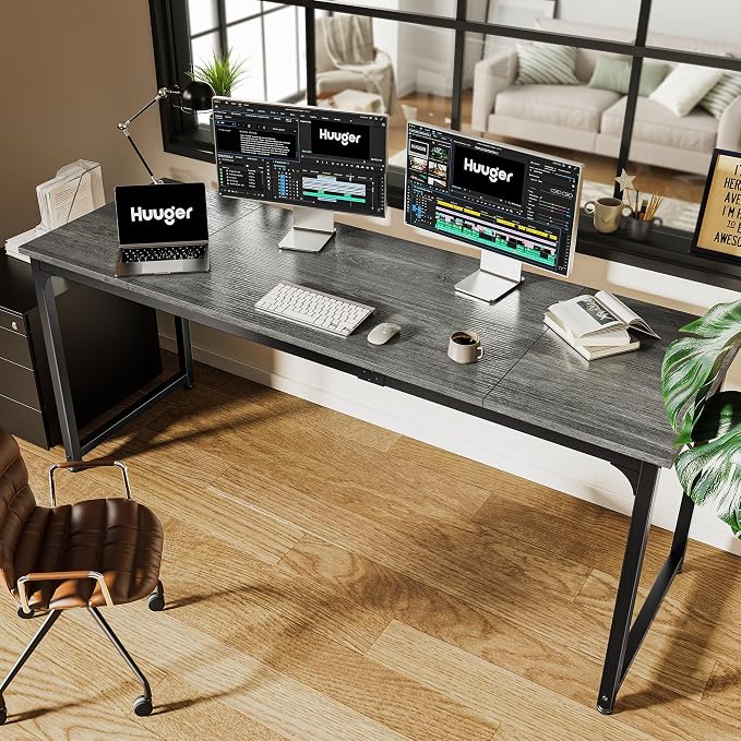 Huuger Computer Desk, 70 Inch Office Desk, Gaming Desk - Image 6
