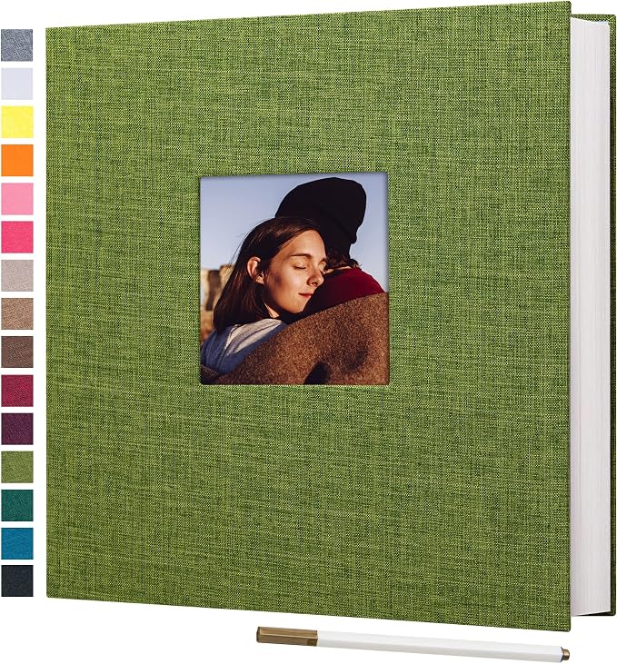 potricher Large Photo Album Self Adhesive 4x6 5x7 8x10 Pictures Linen Cover 40 by potricher